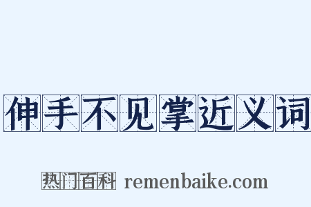 伸手不见掌近义词是什么意思的图片